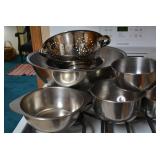 Metal bowls and stainer...