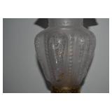 Brass electric lamp with cherub fig...