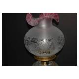 Table top electric lamp with ruffle...