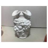 Cranberry glass vase and stripped v...