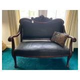Settee, approx. 49"W; on rollers...