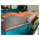 Settee, approx. 49"W; on rollers...