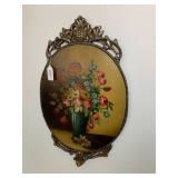 Oval floral painting...