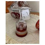 1906 red glass cup, other stemware,...