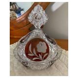 1906 red glass cup, other stemware,...