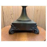 Brass lamp and wood stand...