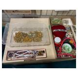 Glass beads, watches, trinket boxes...