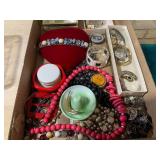 Glass beads, watches, trinket boxes...