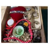 Glass beads, watches, trinket boxes...