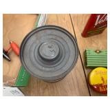 Tobacco tins and gopher ribbon...