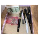 Stained glass basket top, keys, fou...