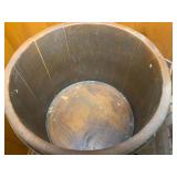 Wood stool and wood pail...