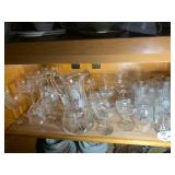 Etched glass goblets; all matching;...