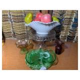 Carnival glassware, glass cake plat...