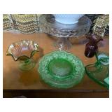 Carnival glassware, glass cake plat...