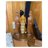 Wood carved women figures, oriental...