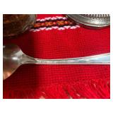 Metal trays, spoons, candle holder;...