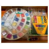 Crayons, paints, pencils, puzzles; ...