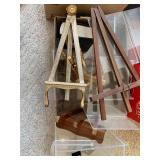 2 boxes of plastic display stands, ...