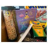 Games and crayons...