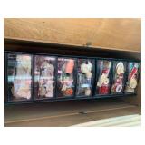 Storage display of ribbon and lace...