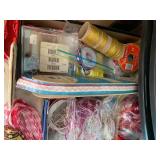 Storage display of ribbon and lace...