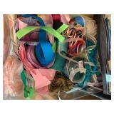 Storage display of ribbon and lace...