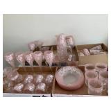 Vintage pink depression with hand p...