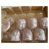 Vintage pink depression with hand p...