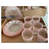 Vintage pink depression with hand p...