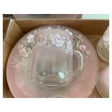 Vintage pink depression with hand p...