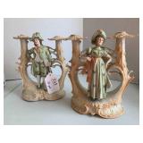 Gentleman and lady candelabra...