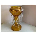 Decorative mantel amber glass vase ...