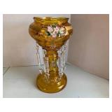Decorative mantel amber glass vase ...