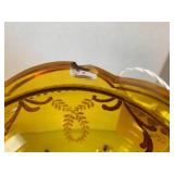 Decorative mantel amber glass vase ...