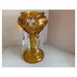 Decorative mantel amber glass vase ...