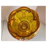 Decorative mantel amber glass vase ...