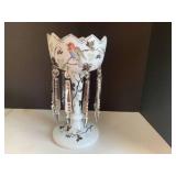 Decorative mantel white glass vase ...