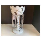 Decorative mantel white glass vase ...