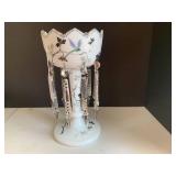 Decorative mantel white glass vase ...