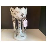 Decorative mantel white glass vase ...