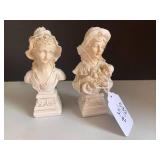 (2) Resin busts of women...