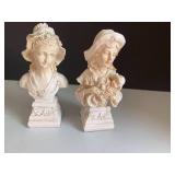 (2) Resin busts of women...