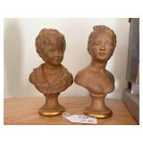 Terracotta busts of children (2), a...