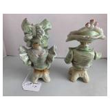 Porcelain man and woman busts, appr...