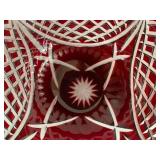 3 pcs - Ruby red glass bowls and gl...