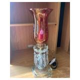 Tabletop electric cranberry glass l...