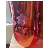 Tabletop electric cranberry glass l...