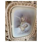 Framed picture of angel and child, ...