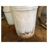 (2) Painted milk cans...